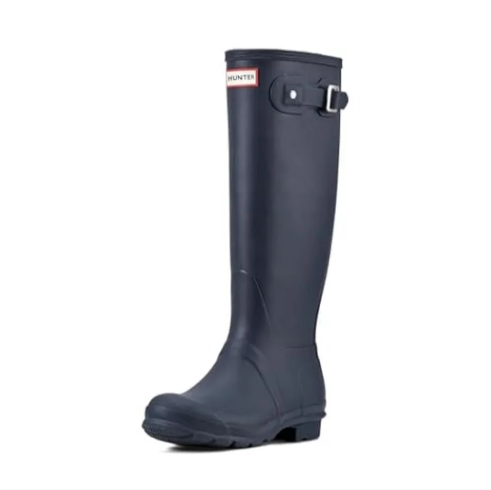 NWT Hunter Refined Black Gold Trim Tall Women's Boots - 39